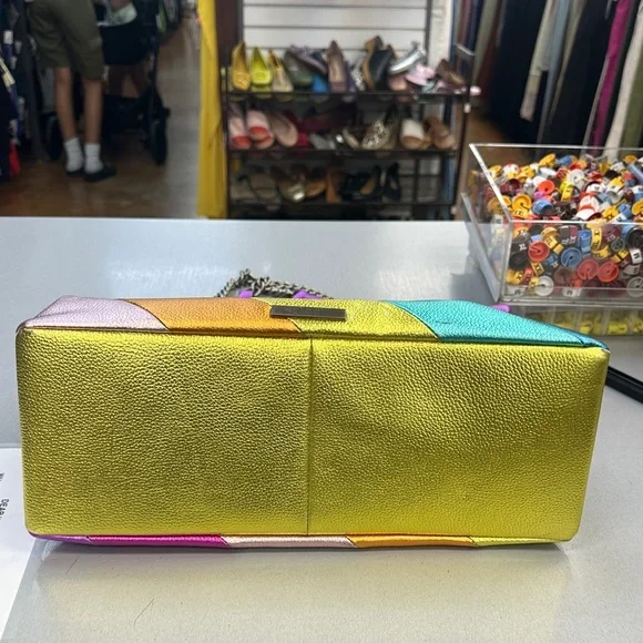 Kurt Geiger Rainbow Striped Shoulder Bag - Picture 3 of 9